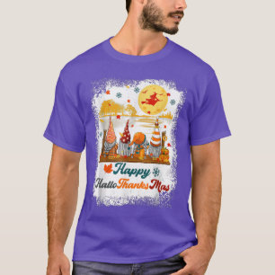 Camiseta Bleached Happy Hallothanksmas Gnomes Witch Hallowe
