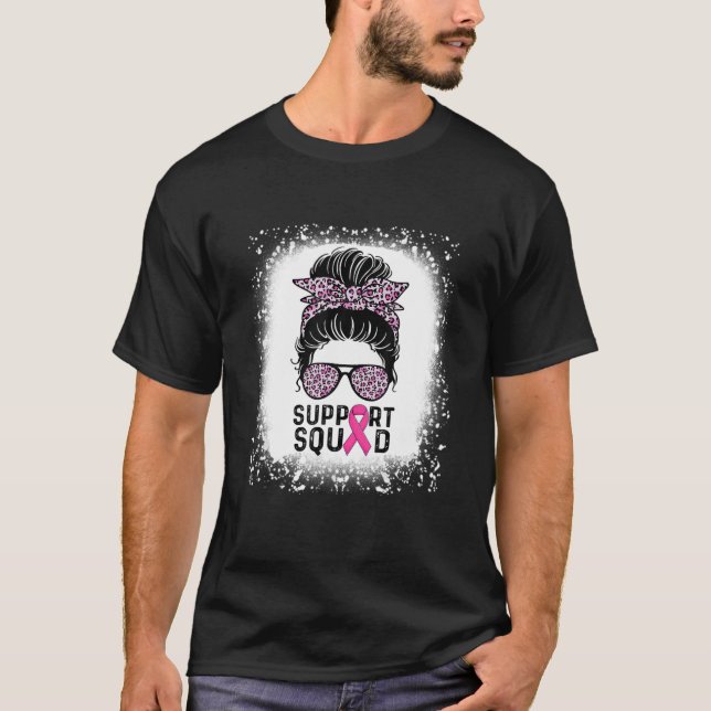 Camiseta Bleached Leopard Messy Bun Hair Support Squad Brea (Anverso)
