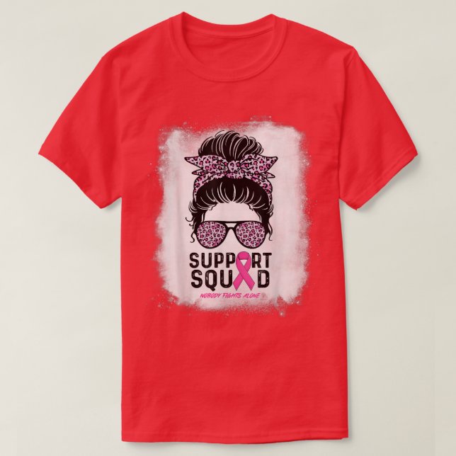 Camiseta Bleached Leopard Messy Bun Hair Support Squad Brea (Diseño del anverso)