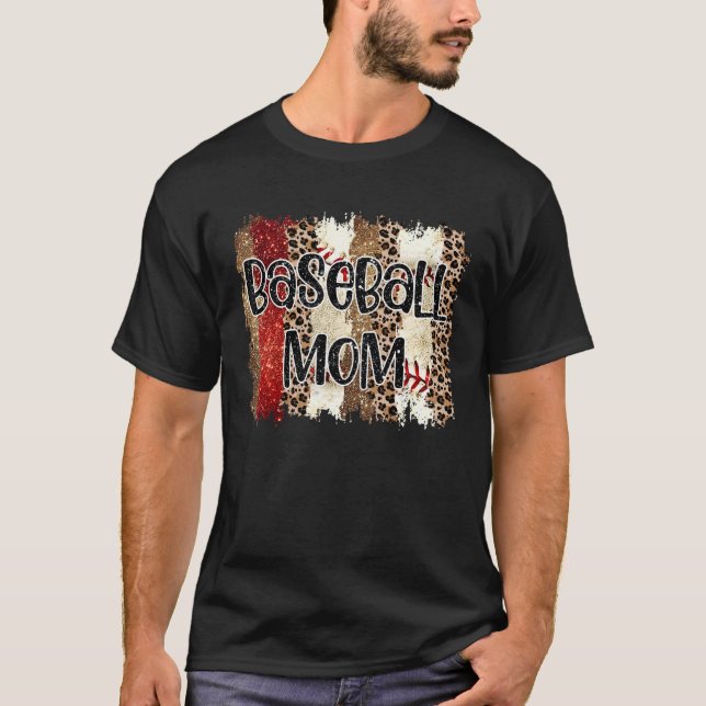 Camiseta Bleached Leopard Mom Leopard Baseball Laces Baseba (Anverso)