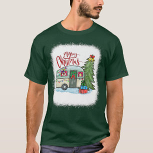 Camiseta Bleached Merry Christmas Happy Camper Camping Life