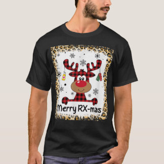 Camiseta Bleached Merry RXMas Reindeer Navidad Farmacia C