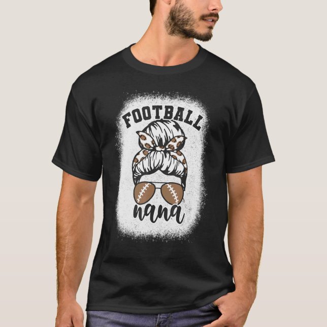Camiseta Bleached Messy Bun Game Day Football Grandma Footb (Anverso)