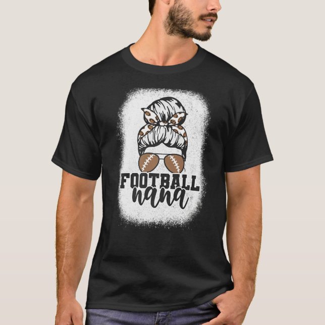 Camiseta Bleached Messy Bun Game Day Football Grandma Footb (Anverso)