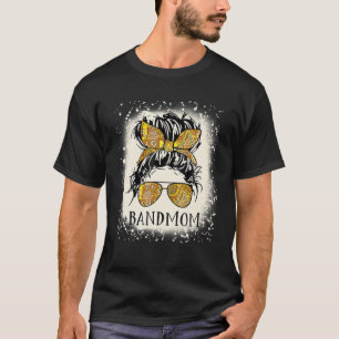 Camiseta Bleached Messy Hair Woman Bun Band Mom Musical Mar