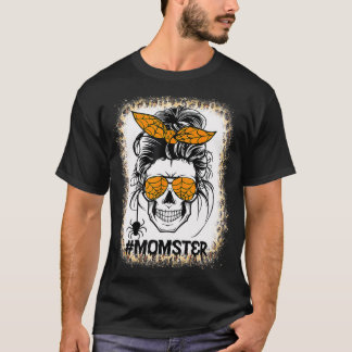 Camiseta Bleached Momster Sugar Skull Mom Halloween Party C