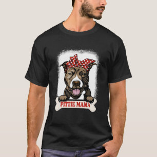 Camiseta Bleached Pittie Mama Cute Dog Lover Pitbull Mom Mo