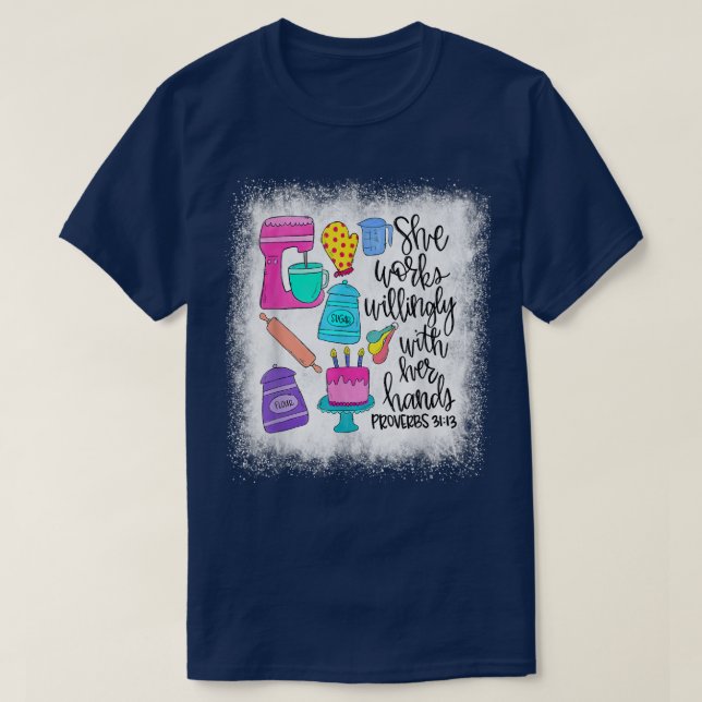 Camiseta Bleached Que Trabaja Sabiamente Con Su Hechera De  (Diseño del anverso)