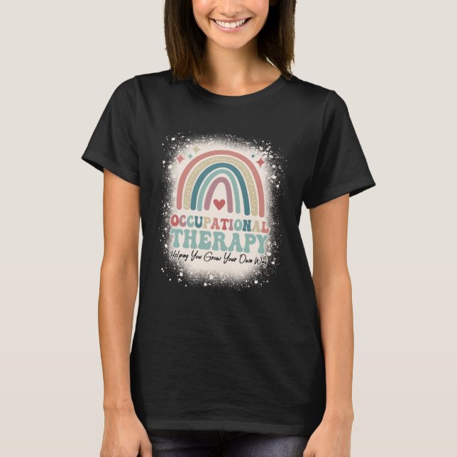 Camiseta Bleached Rainbow Groovy Occupational Therapy OT Th (Anverso)