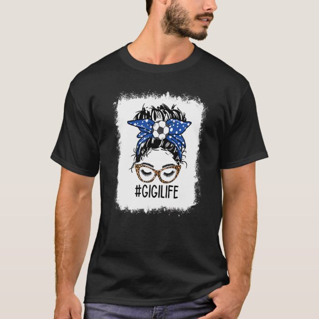 Camiseta Bleached Soccer Gigi Life Leopard Messy Bun Gigi M (Anverso)