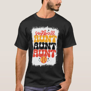 Camiseta Bleached Softball Auntie Retro Softball Mom Mother