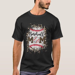 Camiseta Bleached Softball Béisbol Mamá Leopard Tee Madre