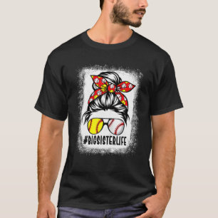 Camiseta Bleached Softball Bigbrother Game Day Bonus Mom Mo
