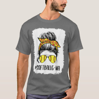 Camiseta Bleached Softball Gma Life Messy Bun Día de la Mad