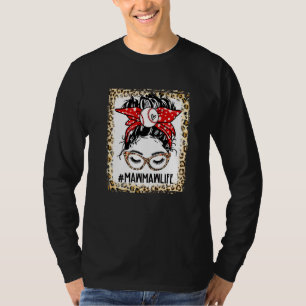 Camiseta Bleached T Ball Mawmaw Messy Bun Game Day Madres