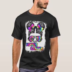 Camiseta Bleached Tie Dye Hello Kindergarten Back To School