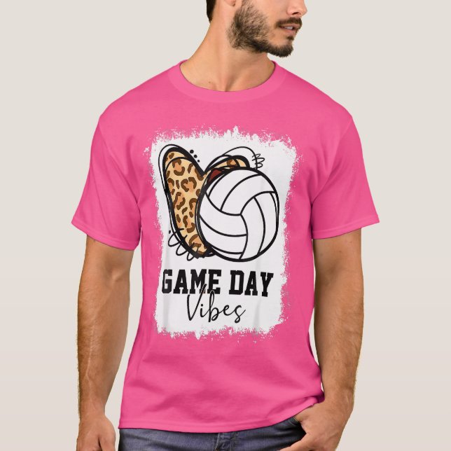 Camiseta Bleached Volleyball Game Day Vibes Volleyball Mom  (Anverso)