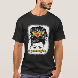 Camiseta Bleaches Gammy Messy Hair Bun Sunflower Women Mola