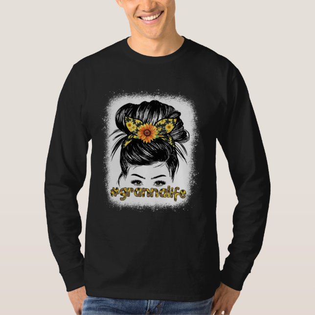 Camiseta Bleaches Granna Messy Hair Bun Sunflower Women Mot (Anverso)