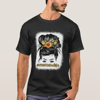 Camiseta Bleaches Memaw Messy Hair Bun Sunflower Women Mola