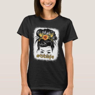 Camiseta Bleaches Titi Messy Hair Bun Sunflower Mujeres Mol
