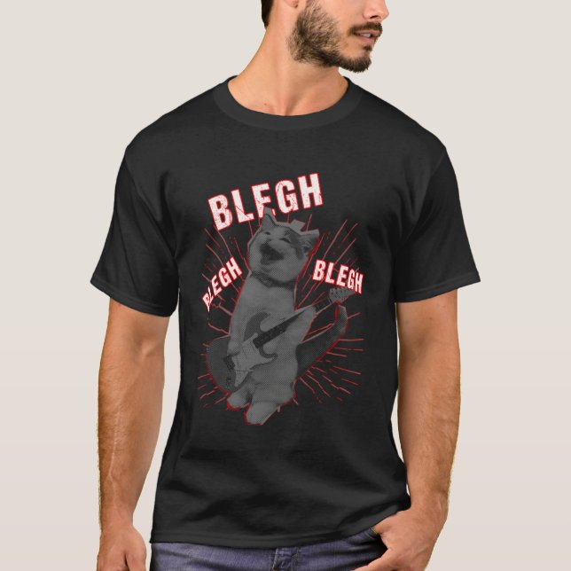 Camiseta Blegh Cat  Metalcore Deathcore Music (Anverso)