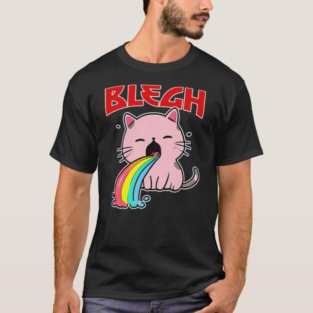 Camiseta BLEGH Funny death metal cat shirt mosh-pit metalhe (Anverso)