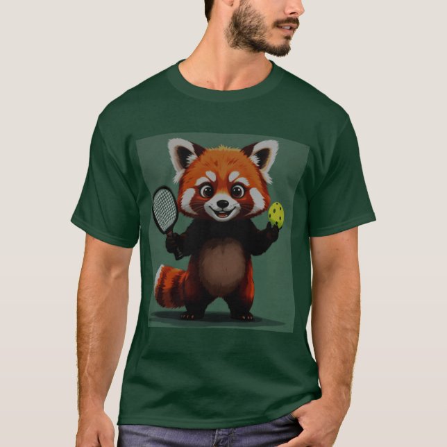 Camiseta blended pickleball red panda funny animal sports f (Anverso)