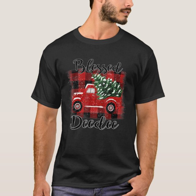 Camiseta Blesse Red Truck Vintage Christmas Tree (Anverso)