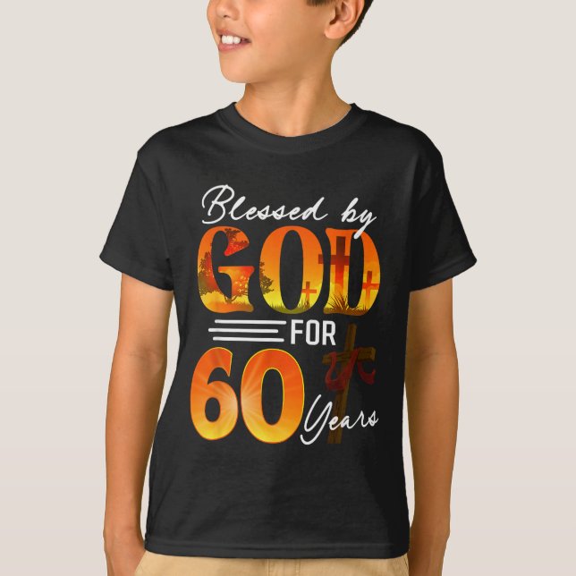 Camiseta Blessed By God For 60 Years Old Gift 60th Birthday (Anverso)