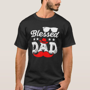 Camiseta Blessed Dad Funny Fathers Day Gorra Sunglass Musta