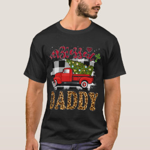 Camiseta Blessed Daddy Red Truck Plaid Xmas Tree Family Chr