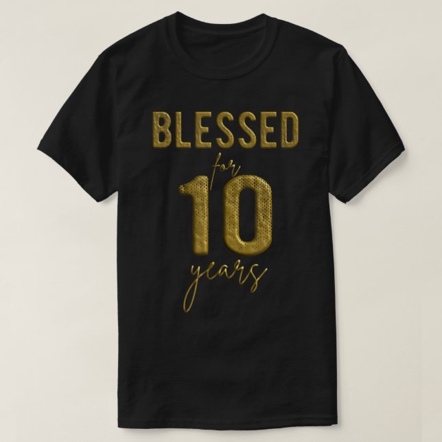 Camiseta Blessed For 10 Years Old 10th Birthday Christmas G (Diseño del anverso)