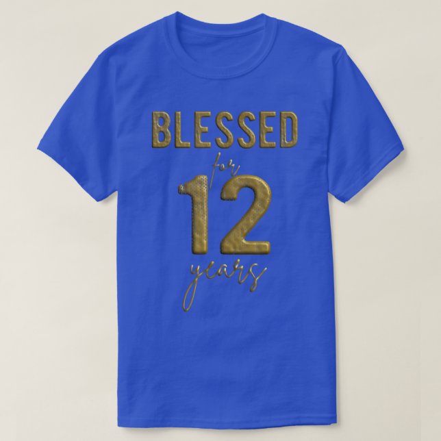 Camiseta Blessed For 12 Years Old 12th Birthday Christmas G (Diseño del anverso)
