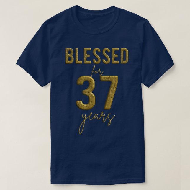 Camiseta Blessed For 37 Years Old 37th Birthday Christmas W (Diseño del anverso)