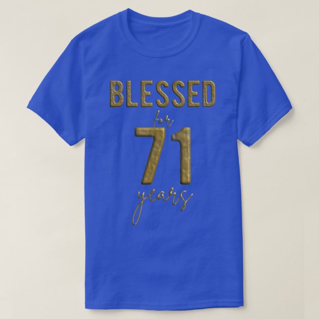 Camiseta Blessed For 71 Years Old 71st Birthday Christmas W (Diseño del anverso)