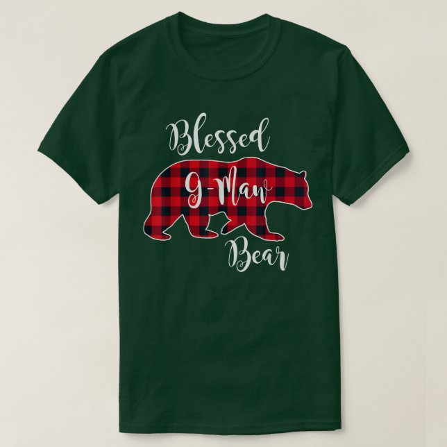 Camiseta Blessed G-Maw Bear Red Buffalo Check Plaid Fun Gra (Diseño del anverso)