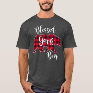 Camiseta Blessed Gams Bear Red Buffalo Check Plaid Fun Gran