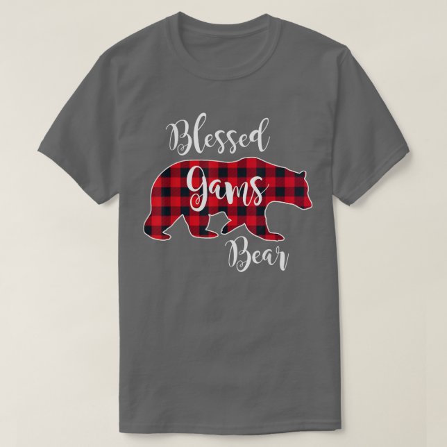 Camiseta Blessed Gams Bear Red Buffalo Check Plaid Fun Gran (Diseño del anverso)