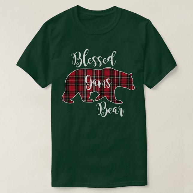 Camiseta Blessed Gams Bear Red Tartan Plaid Grandma Gift Pr (Diseño del anverso)