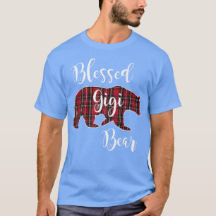 Camiseta Blessed Gigi Bear Red Tartan Plaid Fun Grandma Gif