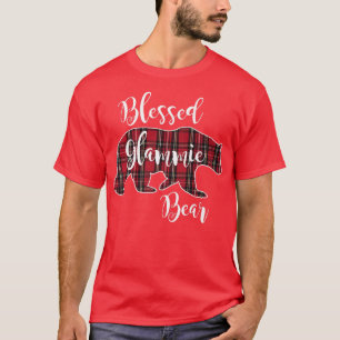 Camiseta Blessed Glammie Bear Red Tartan Plaid Grandma Gift