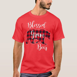 Camiseta Blessed Gram Bear Red Buffalo Check Plaid Fun Gran