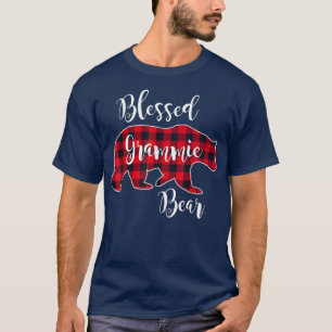 Camiseta Blessed Grammie Bear Red Buffalo Check Plaid Grand