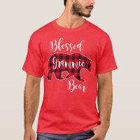 Blessed Grammie Bear Red Buffalo Check Plaid Grand