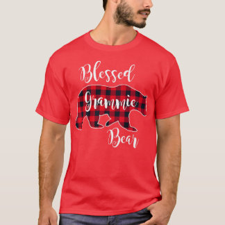 Camiseta Blessed Grammie Bear Red Buffalo Check Plaid Grand