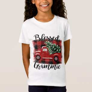 Camiseta Blessed Grammie Red Truck Vintage Christmas Tree