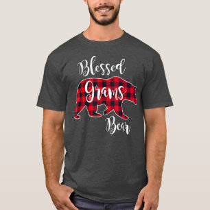 Camiseta Blessed Grams Bear Red Buffalo Check Plaid Fun Gra