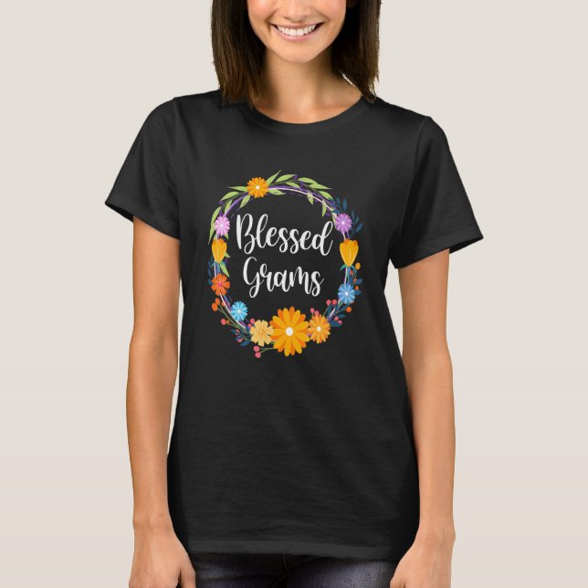 Camiseta Blessed Grams Shirt Grandma Mothers Day Thanksgivi (Anverso)