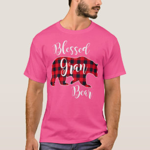 Camiseta Blessed Gran Bear Red Buffalo Check Plaid Fun Gran